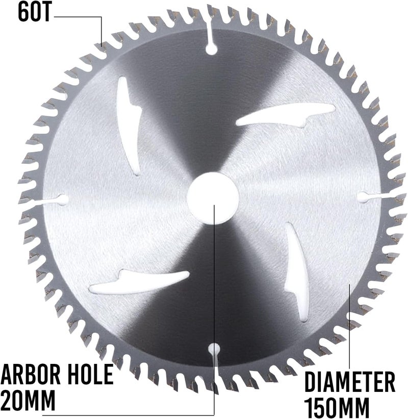 VGJ Table Saw Blade,Diameter 150mm,20mm/0.8in Hole Diameter, Maximum Cutting Height 40mm.Fits Most 6-Inch Miter Saws and Table Saws（REPLACEMENT BLADE ONLY）-NOT a Table Saw - Image 2